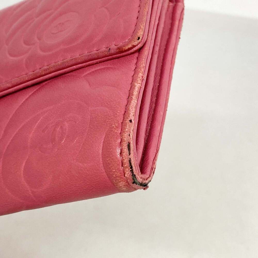 CHANEL Authentic Pink Lambskin Leather Wallet - Picture 5 of 8